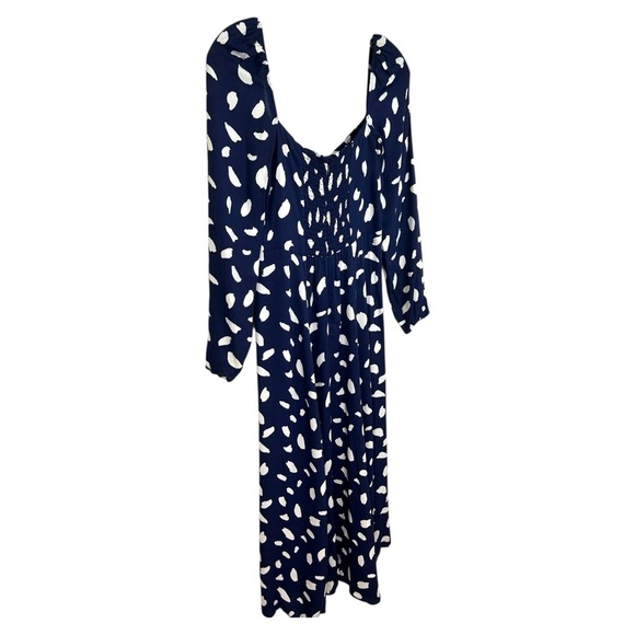 Reformation - Women’s ‘Sigmund’ Midi Dress in Splatter Print - Navy Blue, Size 2 - Picture 7 of 17